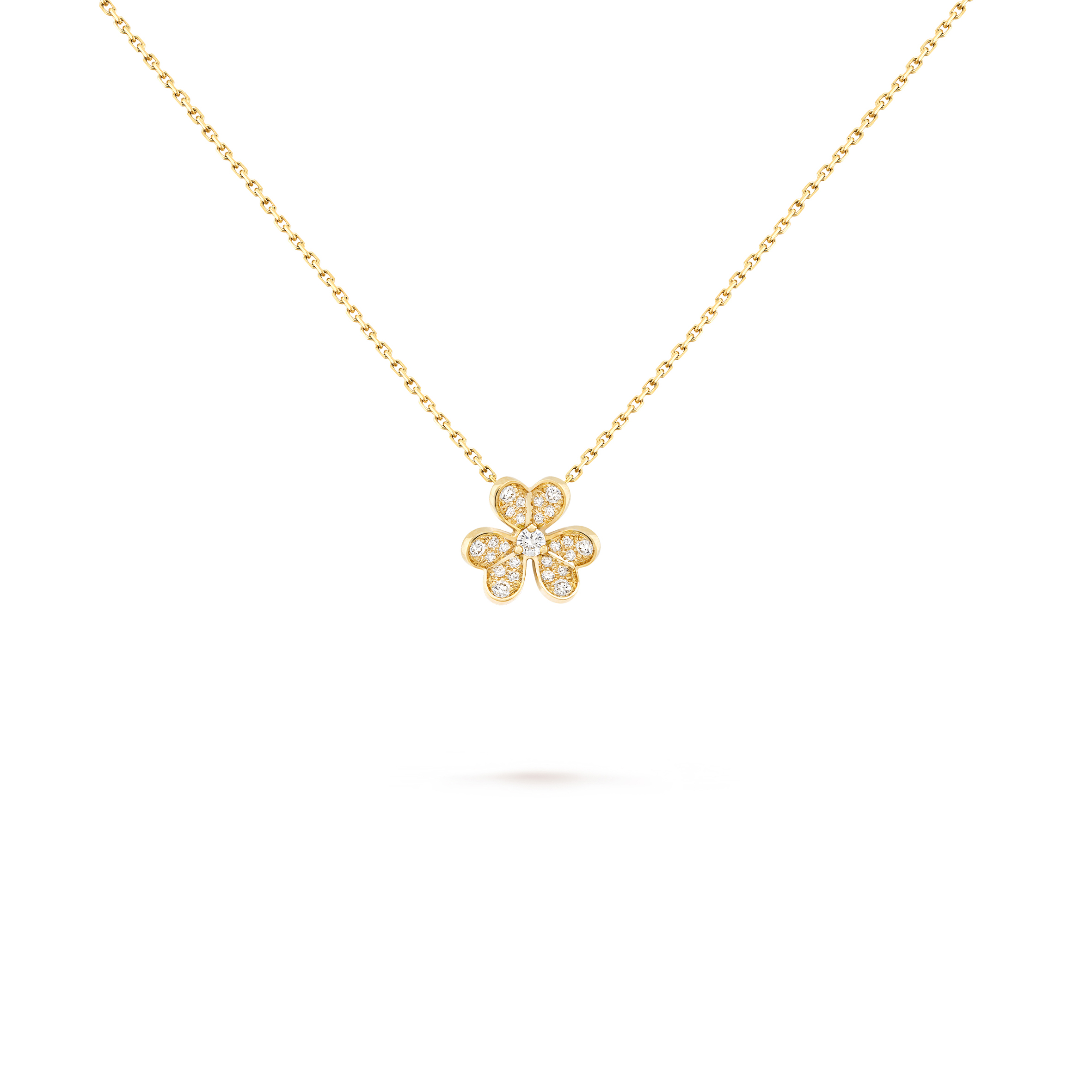 VAN CLEEF ARPELS FRIVOLE PENDANT, MINI MODEL - YELLOW GOLD, DIAMOND  VCARP24000